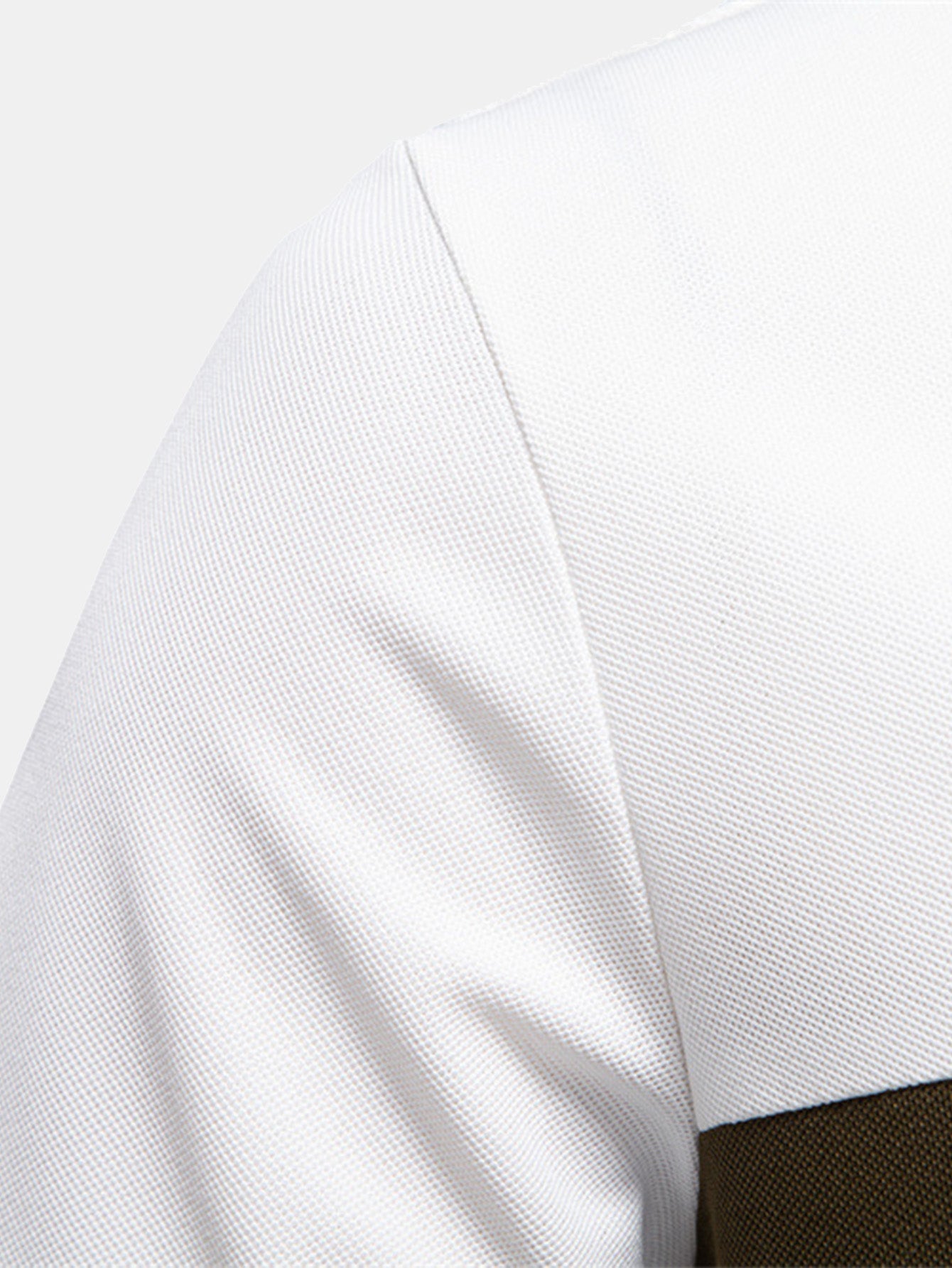 V-Neck Polo Shirt with Contrast Pique Design