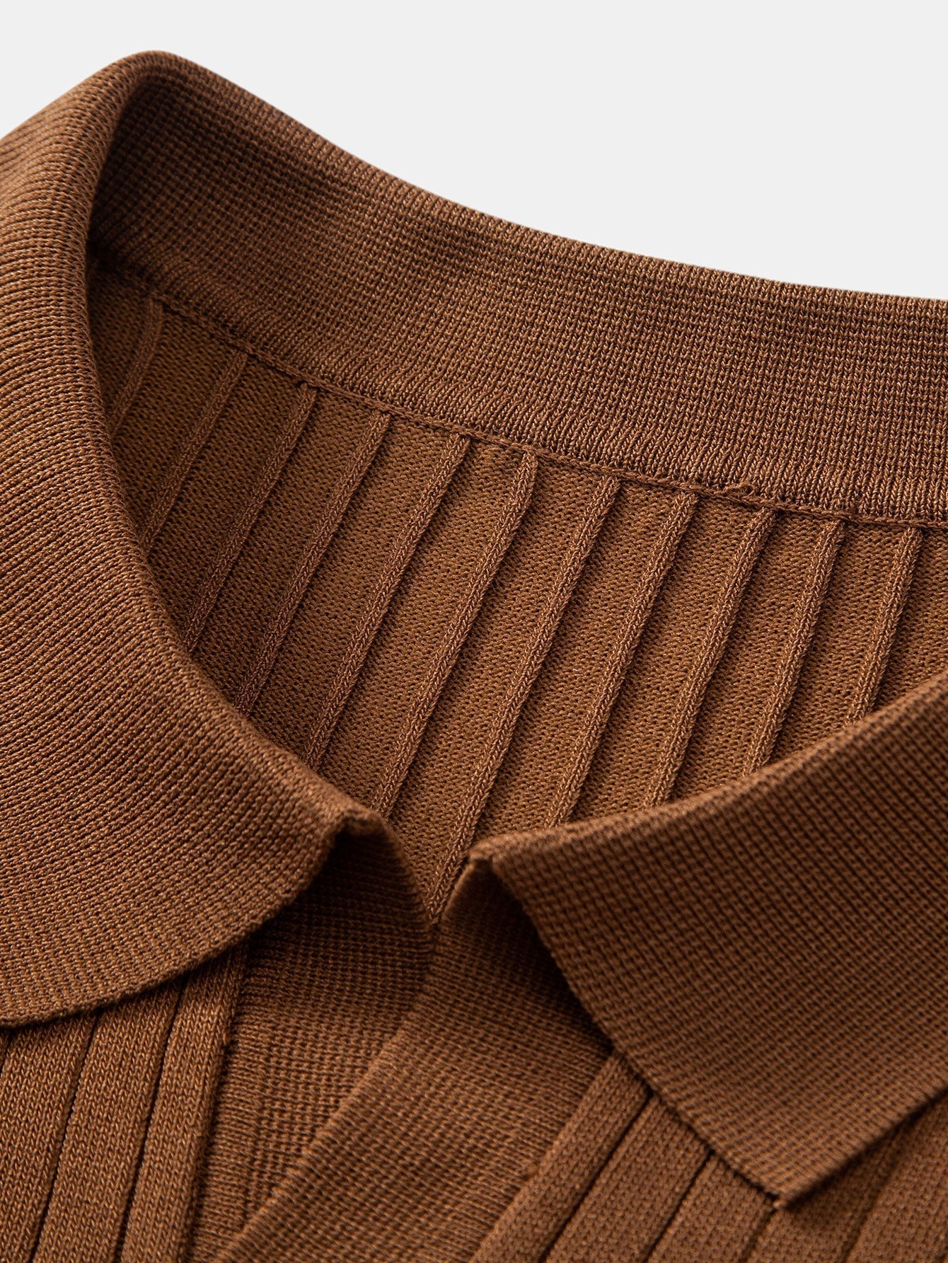 Striped V-Neck Knit Polo