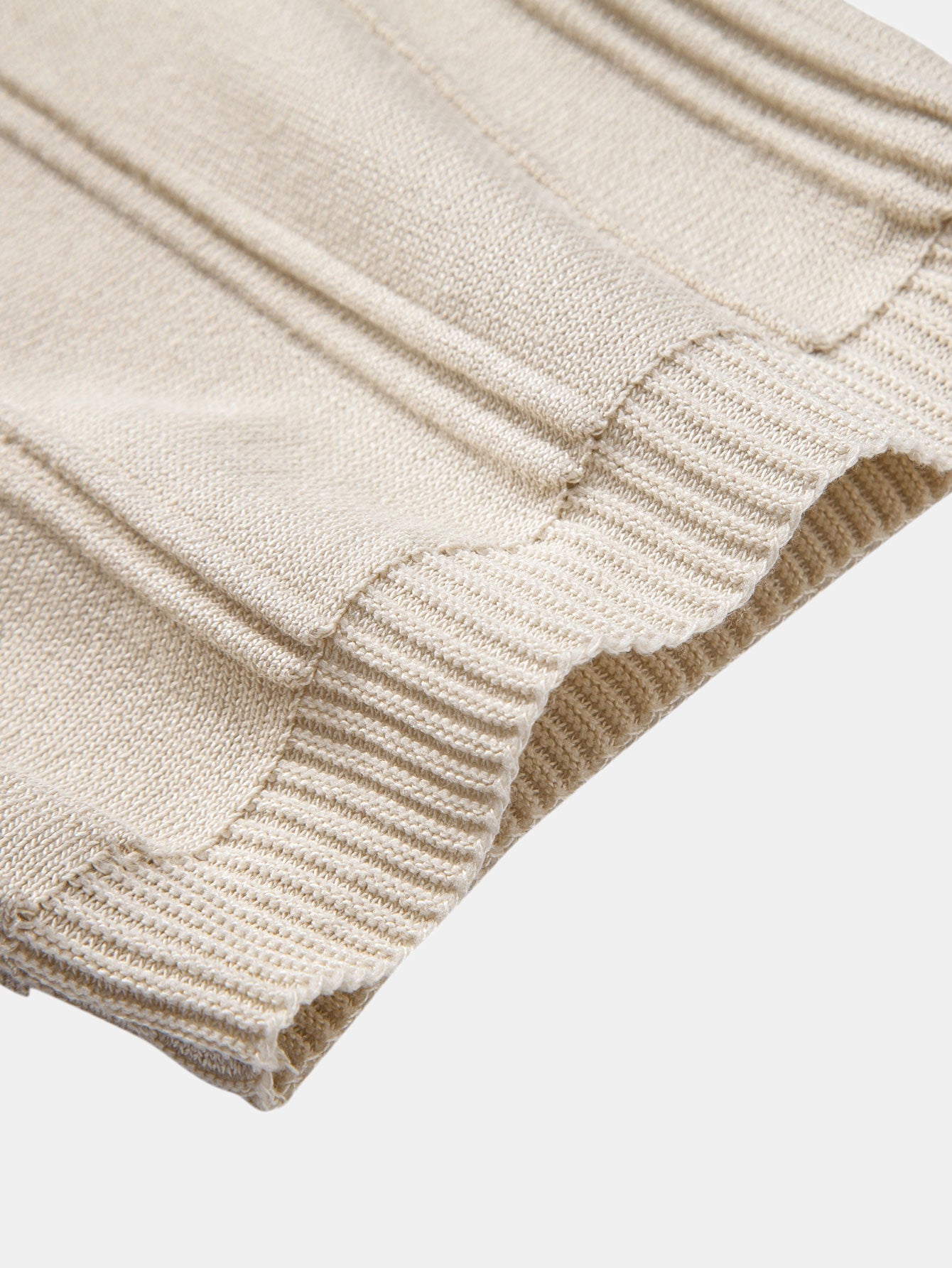 Striped Jacquard Knit Polo Shirt with Zipper