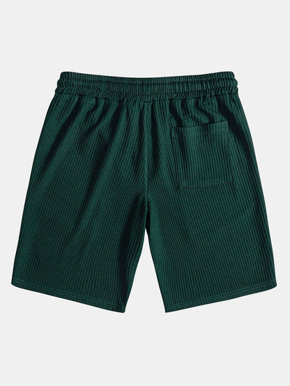 Textured V-Neck Polo & Shorts