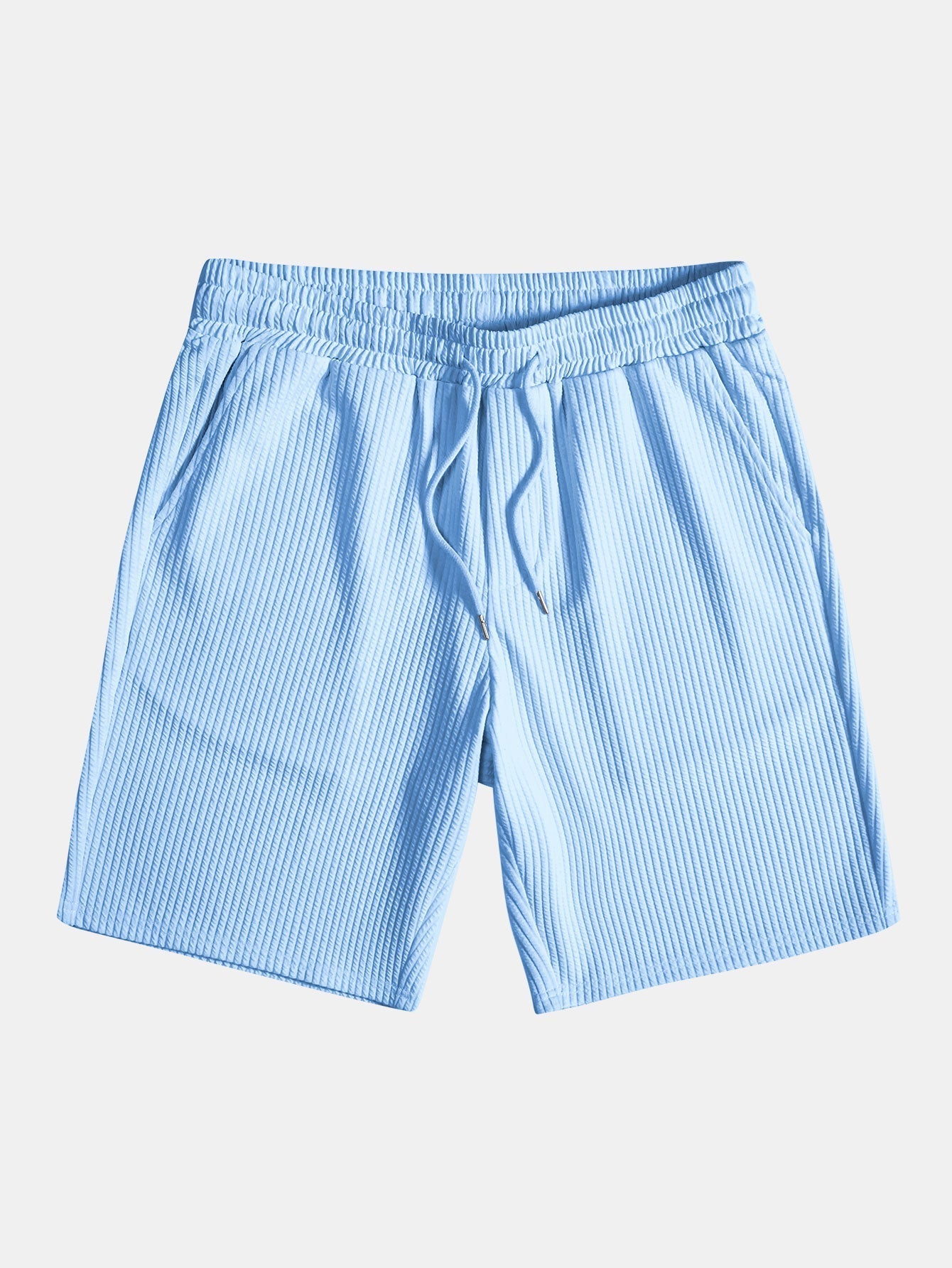 Textured V-Neck Polo & Shorts