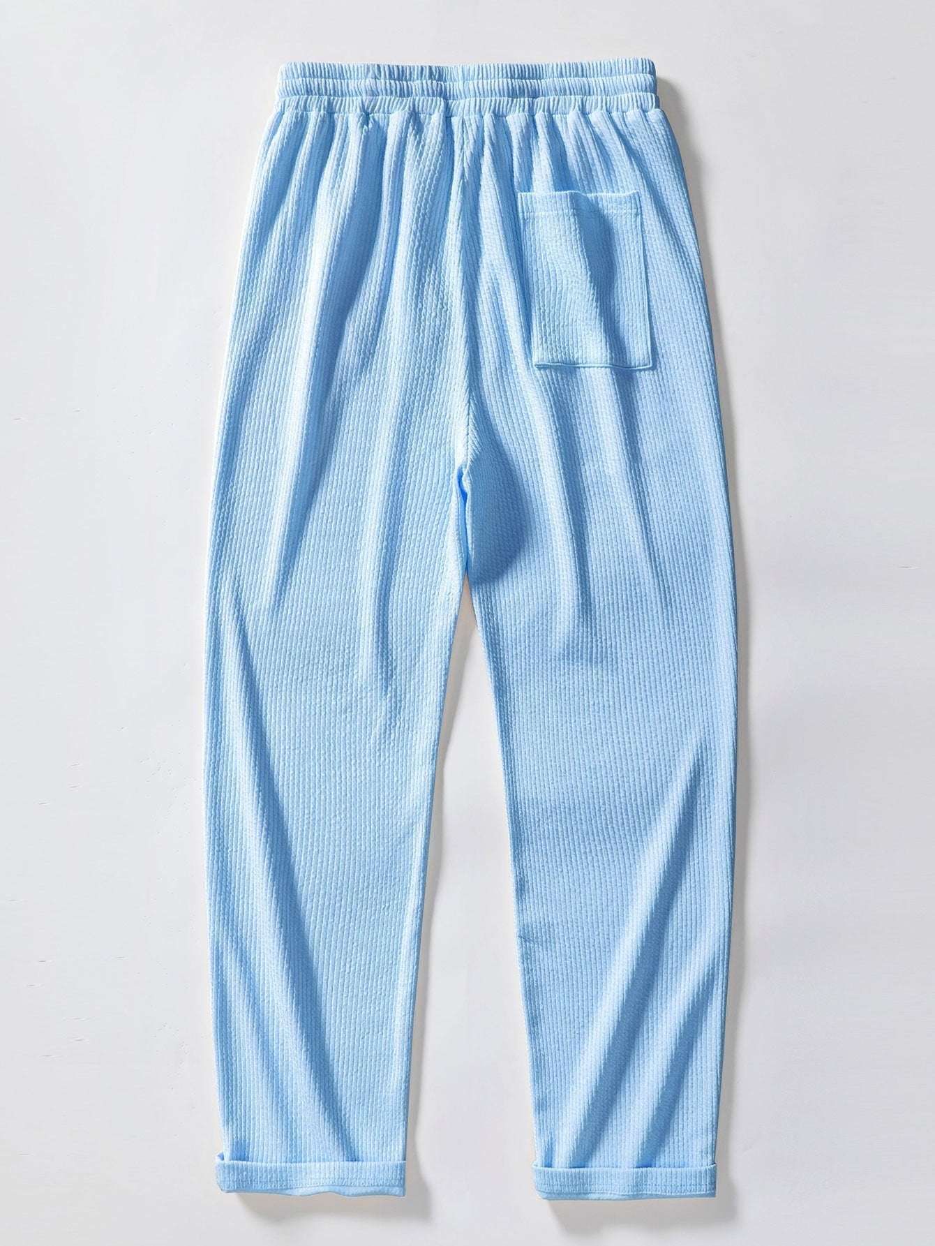 Textured V-Neck Polo & Trousers Set