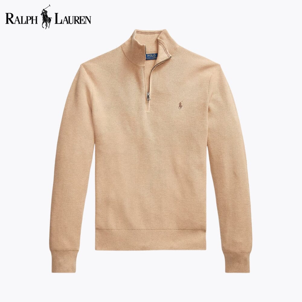 RL - Mesh-Knit Cotton Quarter-Zip Sweater