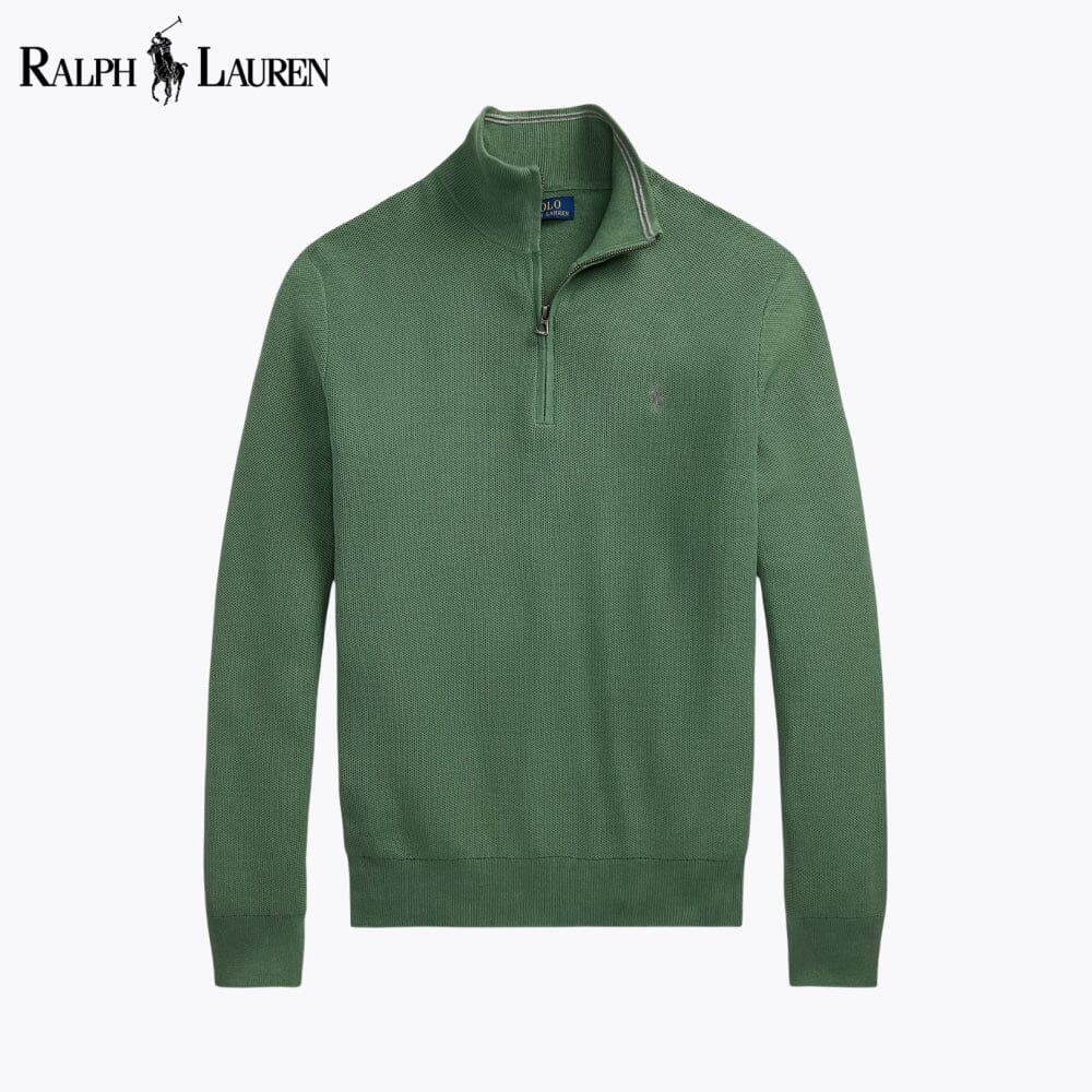 RL - Mesh-Knit Cotton Quarter-Zip Sweater