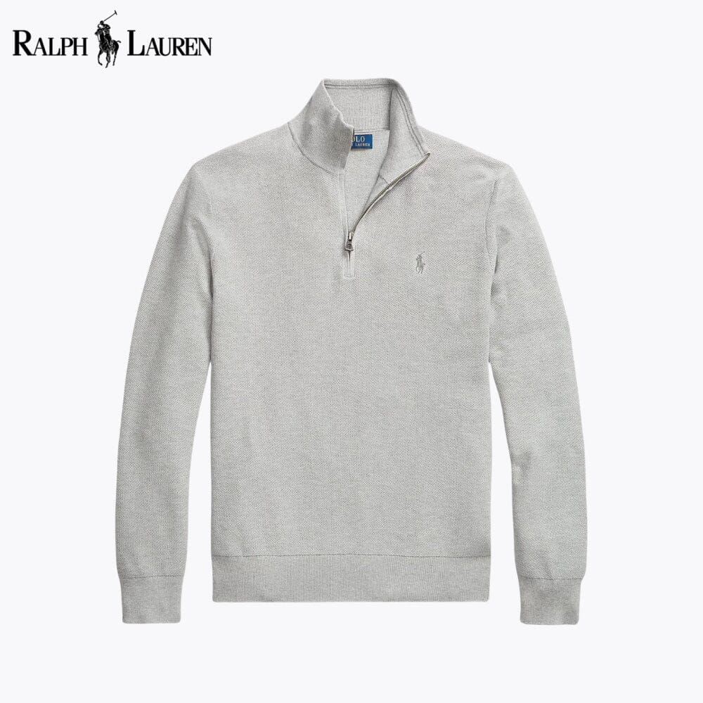 RL - Mesh-Knit Cotton Quarter-Zip Sweater