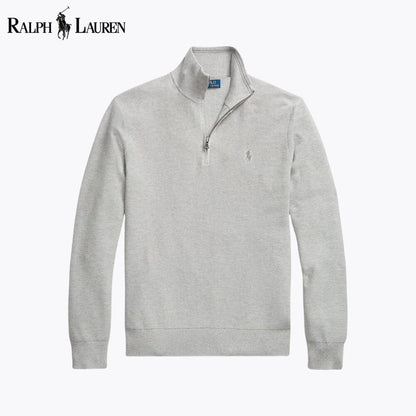 RL - Mesh-Knit Cotton Quarter-Zip Sweater