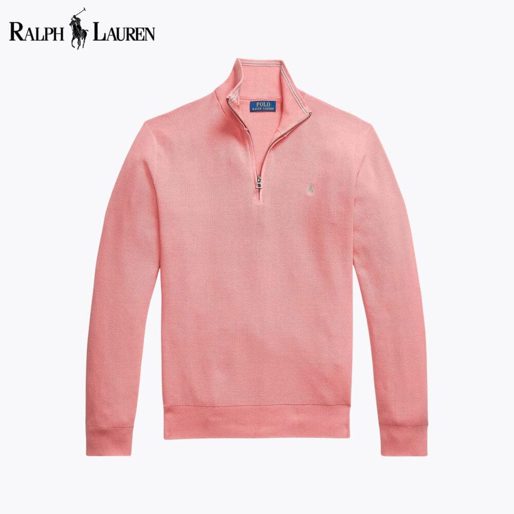 RL - Mesh-Knit Cotton Quarter-Zip Sweater